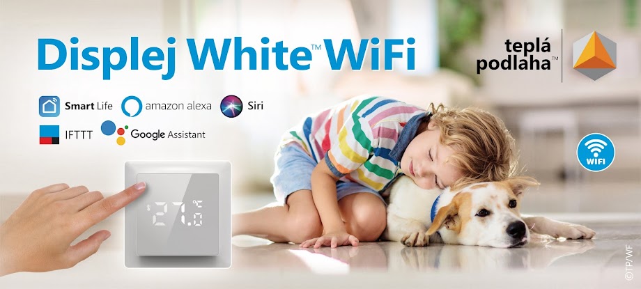 Dotykový termostat Displej White WiFi